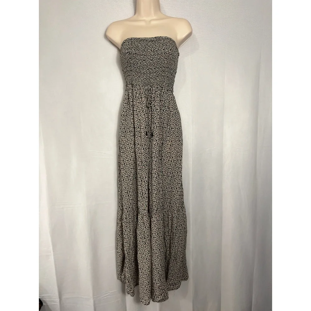 Free People Jumpsuit Smocked Strapless Floral Wide Leg Multi Women XS